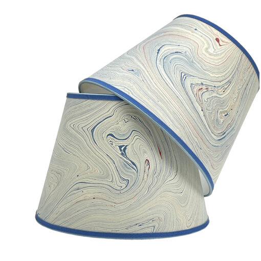 Marble Paper Lampshade - Blue Swirl