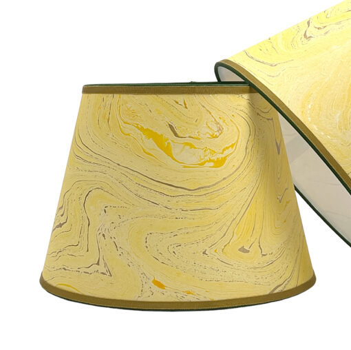 Marble Paper Lampshade - Yellow Pair - Image 2
