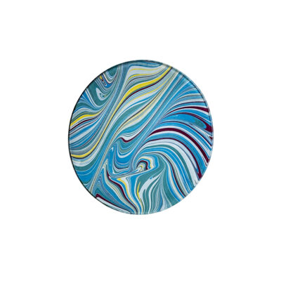 Marble Paper Glass Tray 4" Round