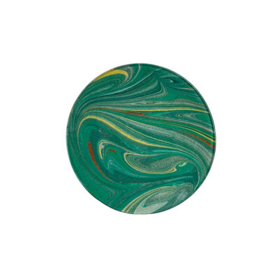 Marble Paper Glass Tray 4" Round