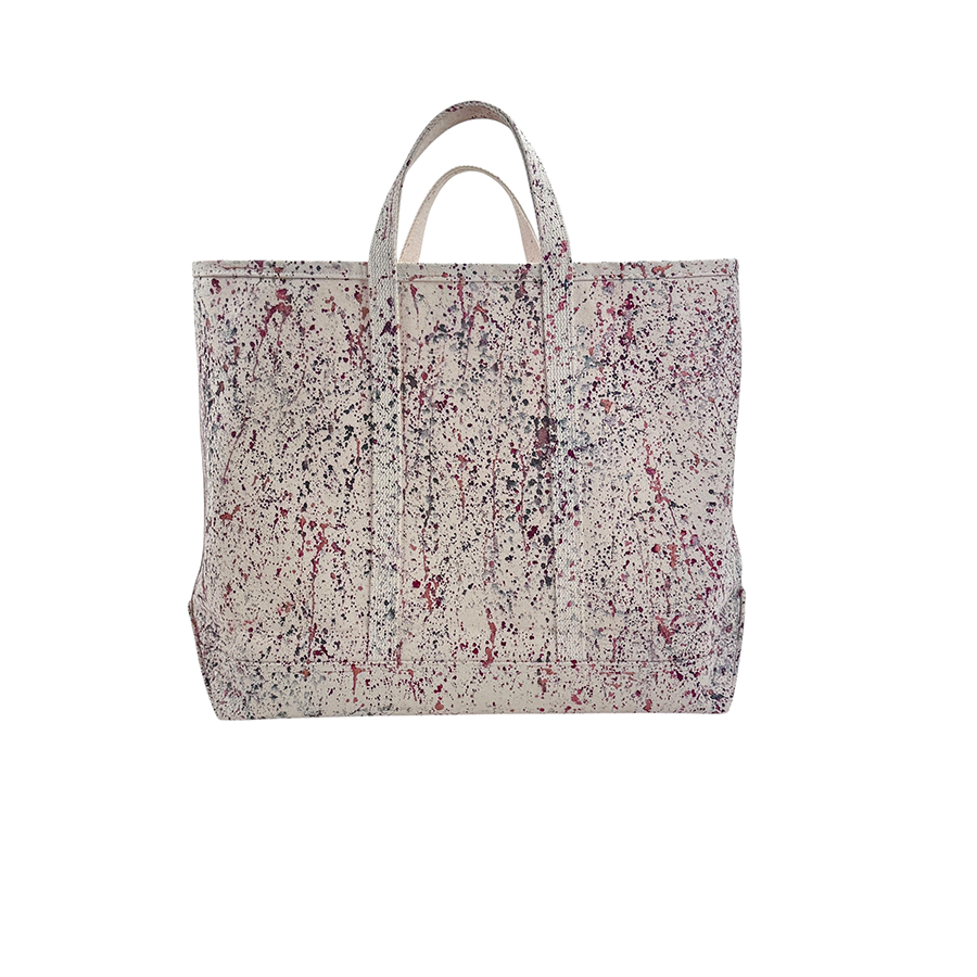Splatter Tote Bag – Red, Charcoal and Silver