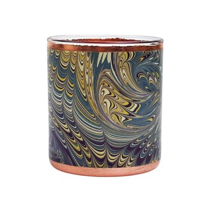 Marble Paper Pencil Cup - Chartreuse & Blue Nonpareil