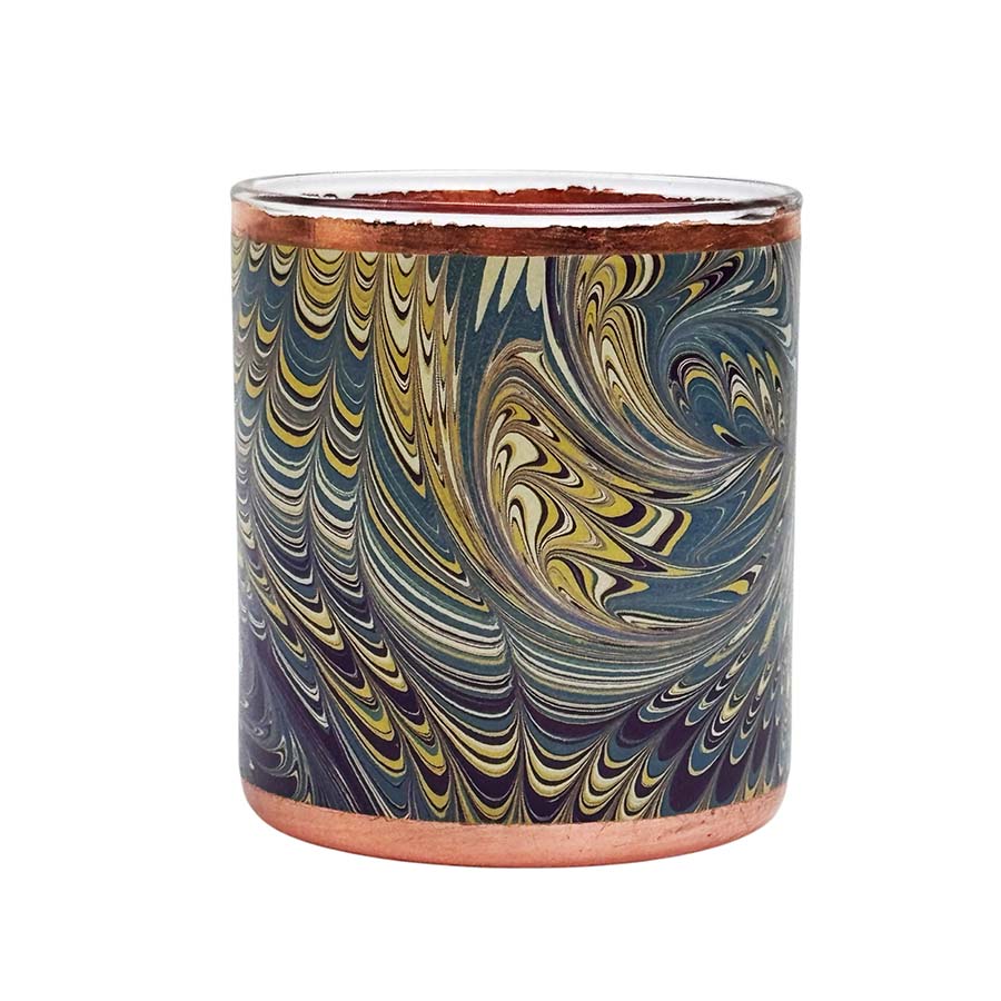 Marble Paper Pencil Cup - Chartreuse & Blue Nonpareil